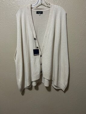 NWT Eskandar A-line Sleeveless V-neck Cardigan Cashmere